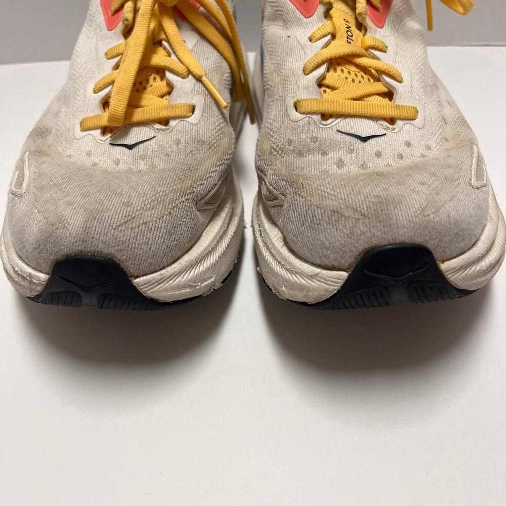 HOKA Clifton 9 Womens 8.5 B Running Shoes White Blue Cushion Trainer 1127896 - Picture 4 of 11